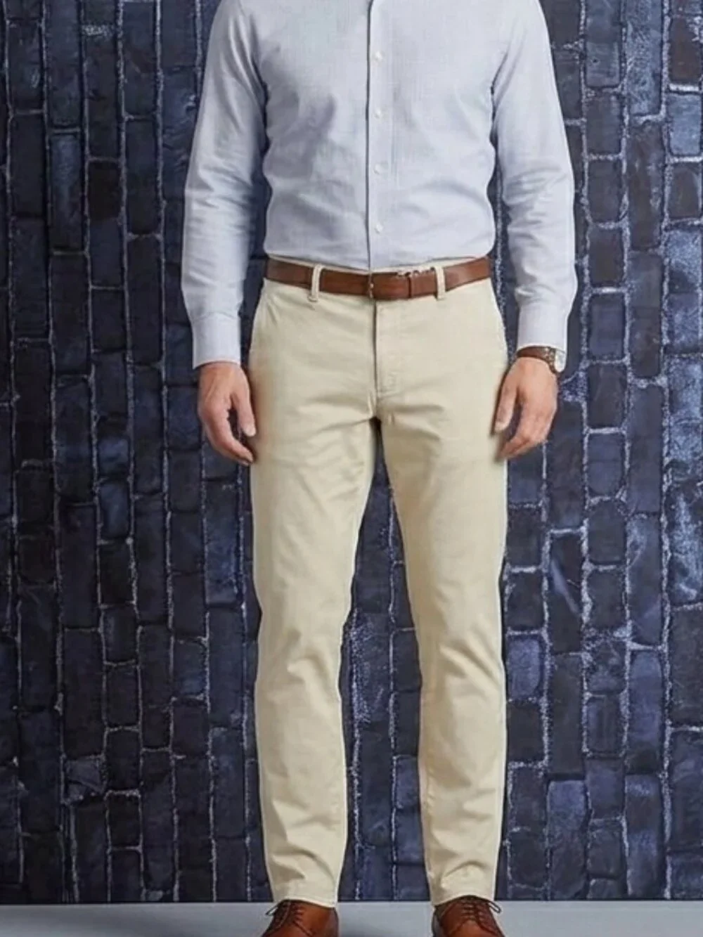Joseph Abboud Stretch Chino Pants Men's Size 34x32 Tan Khaki Flat Front Pocketed